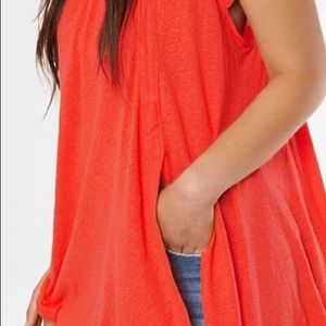 Free people orange flowing T-shirt